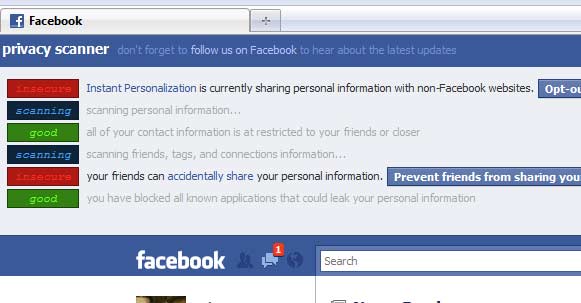 Facebook Privacy Scanner Facebook Privacy Scanner